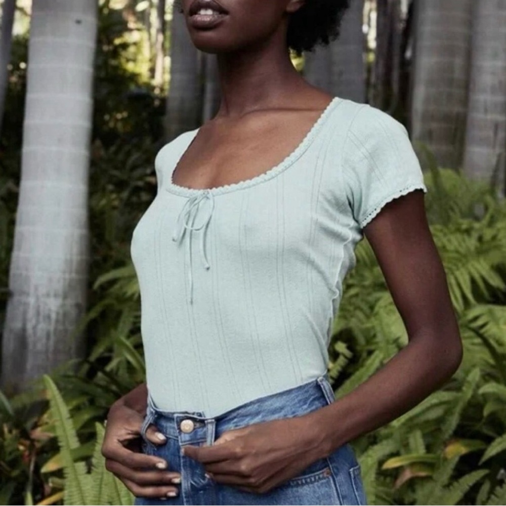 Dôen Mint Green Short Sleeve Brigitte Tee